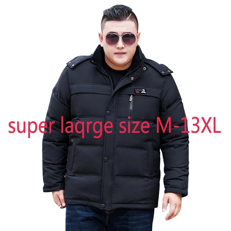 Nueva llegada de moda chaqueta de los hombres Extra corto abrigo de invierno grueso de pato blanco abajo Casual de talla grande M-10XL 11XL 12XL 13XL