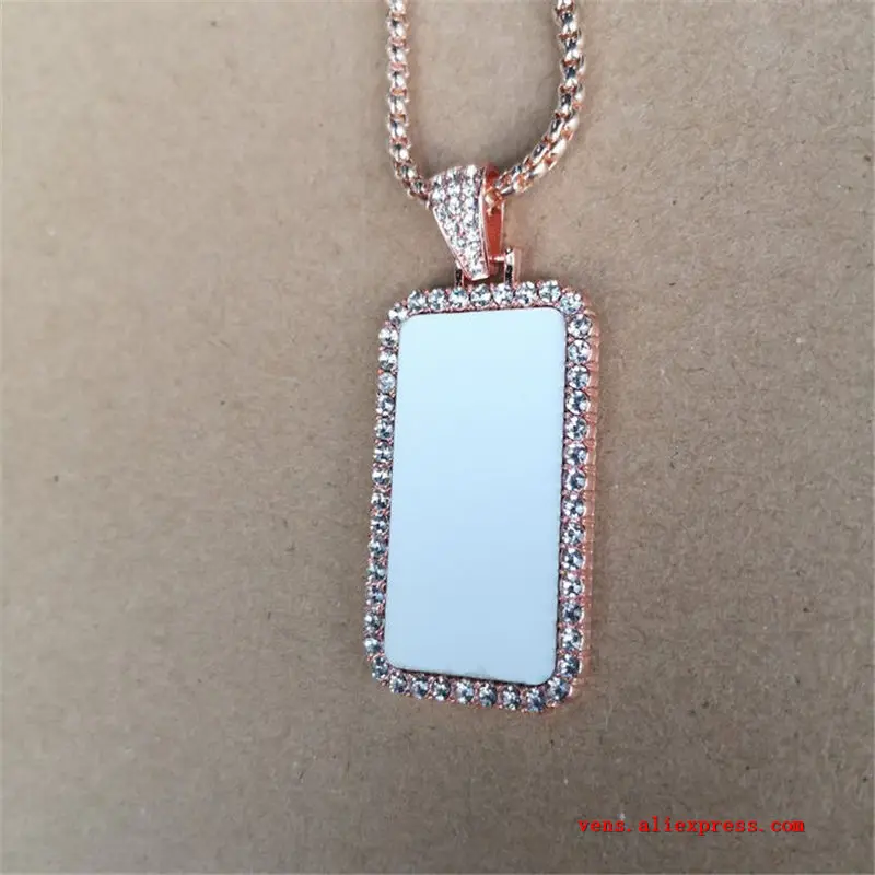 sublimation blank rectangle photo necklaces pendants Valentines Day gift hot tranfer printing consumable  10pcs/lot 5
