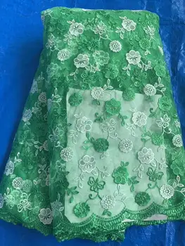 

African Lace Fabric 5 yards High Quality Guipure Lace Tulle French Embroidered Mesh Lace Fabric Gold White Blue Wedding Party