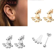 925 пробы серебряные серьги-гвоздики для женщин панк готика рок скелет череп голова палец золото; серебро; сережки Ювелирные изделия