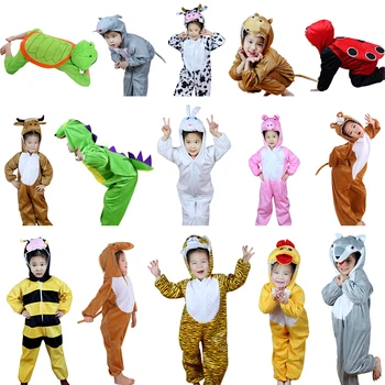 

Children Kids Animal Costume Cosplay Dinosaur Tiger Elephant Halloween Animals Costumes Jumpsuit for Boy Girl