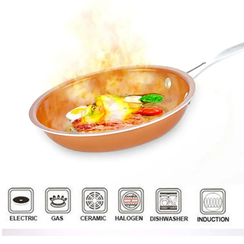 Non-Stick Frying Pan Copper Red Pan Induction Frying Pan Frying Pan Saucepan Oven Dishwasher Safe 8 Inch Anti-Baking Frying Pan Non-Stick Frying Pan Copper Red Pan Induction Frying Pan Frying Pan Saucepan Oven Dishwasher Safe 8 Inch Anti-Baking Frying Pan