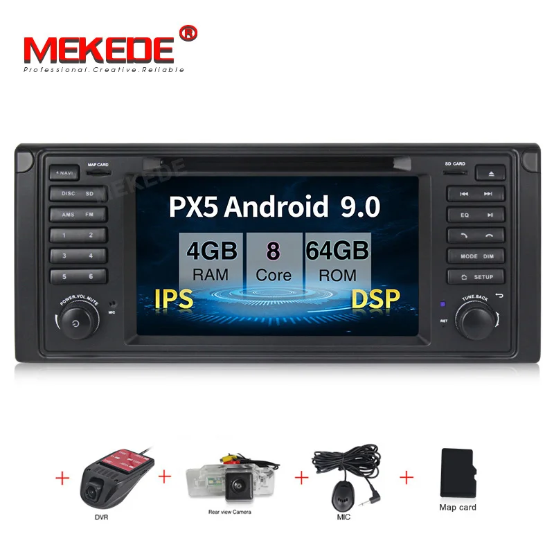 DSP Android 9,0 автомобильный стерео DVD мультимедийный плеер для BMW E39 E53 с BT WiFi, радио, GPS навигация 7 ''ips экран Автомагнитола - Цвет: CAR DVD camera DVR