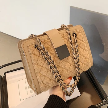 

Rhombus High Quality Small Bag 2020 New Fashionable Fashion Korean Style Shoulder Bag Autumn and Winter White Black Khaki Women