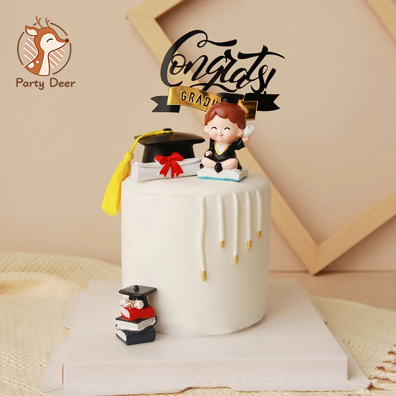 Houhounb Graduation Cake Toppers Décoration De Gâteau D'anniversaire En