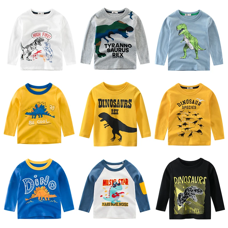 On Sale T-Shirt Long-Sleeve Dinosaur Boys 2-8years Spring Cotton Children Cartoon for Old Kids yGKnAqYD