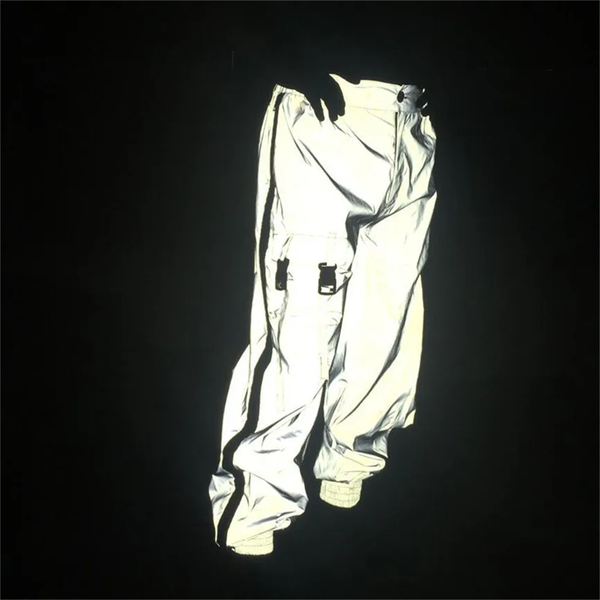 Мужская Уличная одежда в стиле хип-хоп, светоотражающие повседневные штаны, модные мужские штаны с эластичной резинкой на талии для скейтборда, Харадзюку, штаны для бега, спортивные штаны