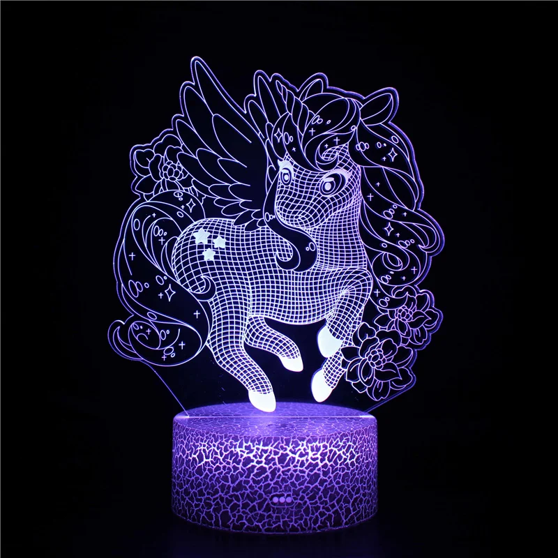 Unicorn 3D Led Illusion Lamp Unicorn Night Light for Kids Remote & Smart Touch 16 Colors Changing Unicorn Toys Gifts for Girls night lamp for bedroom