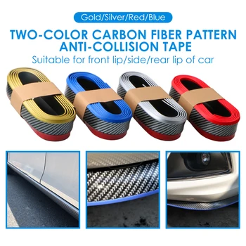 

Classic Automobile Accessaries Devices 2.5m 3D Car Auto Front Bumper Lip Side Skirt Rubber Protector Carbon Fiber Look