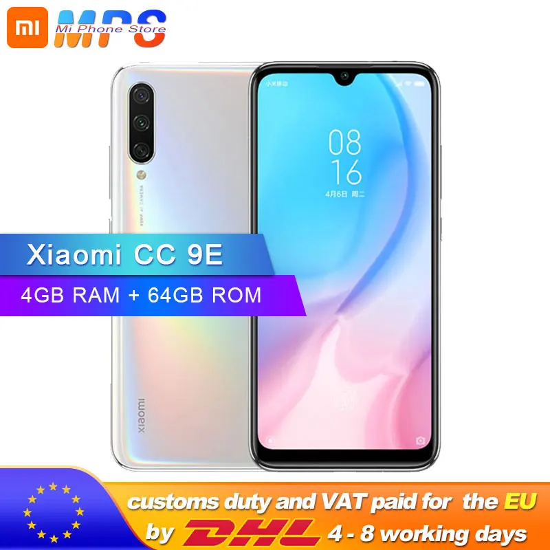 Xiaomi mi CC 9 E mi CC9E 4 GB 64 GB мобильный телефон Snapdragon 665 Octa Core 6,088 "48MP Тройная камера 4030 mAh отпечаток пальца