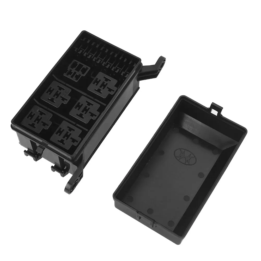 6 Relay Block Holder Car Fuse Box Premium Fuse Box Holder for Nacelle Insurance Spare with 33 Pins DC 12V 20A Universal