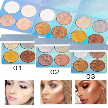 

Highlighter Palette Facial Bronzers Eyeshadow Makeup Glow Face Contour Shimmer Powder Illuminator Highlight Cosmetics 4 Colors