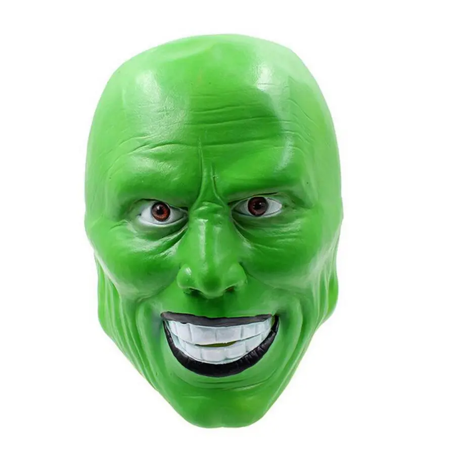 Realistic The Mask Green Latex Mask Novelty Jim Carrey Costume Fancy Dress Halloween Film Carnival Mask 1/Box 4 Boxes 