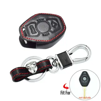 

For BMW X3 X5 Z3 Z4 3 5 7 Series E38 E39 E46 E83 M5 325i PU Leather 3 Buttons Keyless Remote Black Fob Cover Protector Case
