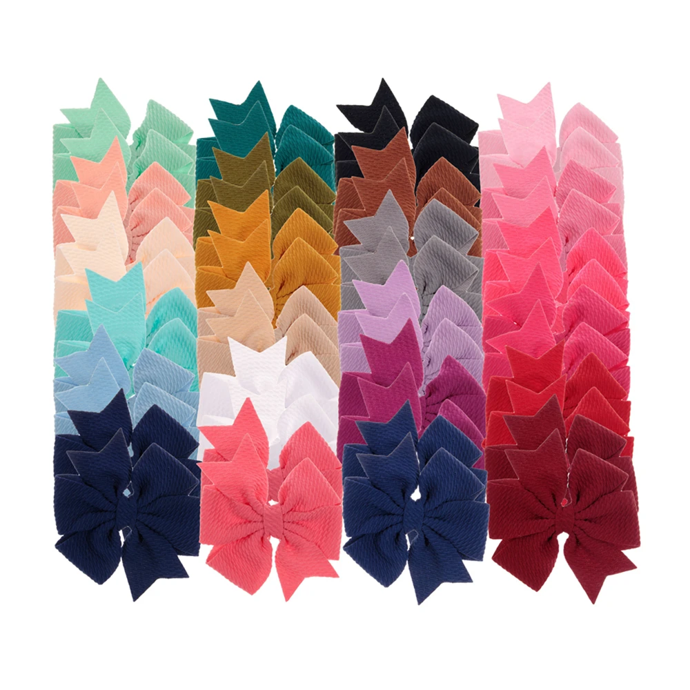 24 Colors 4&quot 5pcs/lot New Chiffon Bows for Baby Girls Diy Headband Hair Clips Hairpins Children Headwear Accessories | Мать и ребенок