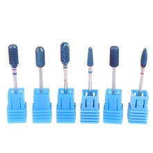 6 типов ногтей сверло для ногтей синие вольфрамовые стальные карбидные сверла маникюрные наконечники инструменты для сверления ногтей аксессуары