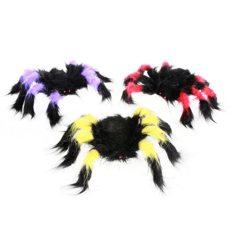 Halloween Decoration 30/50/75cm Large Size Plush Spider Wire Plush pider Funny Toy Party Bar KTV April Fool's Day Decor