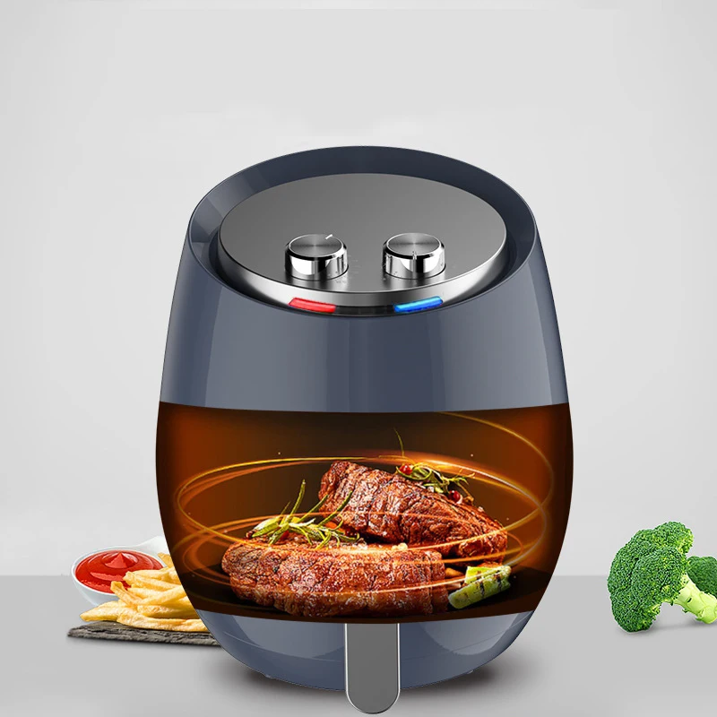 

5.2L 1400W Oil Free Air Fryer Multipurpose Fries Frying Machine Intelligent Smoke-Free Oven Timing Temperature Control Cookware-
