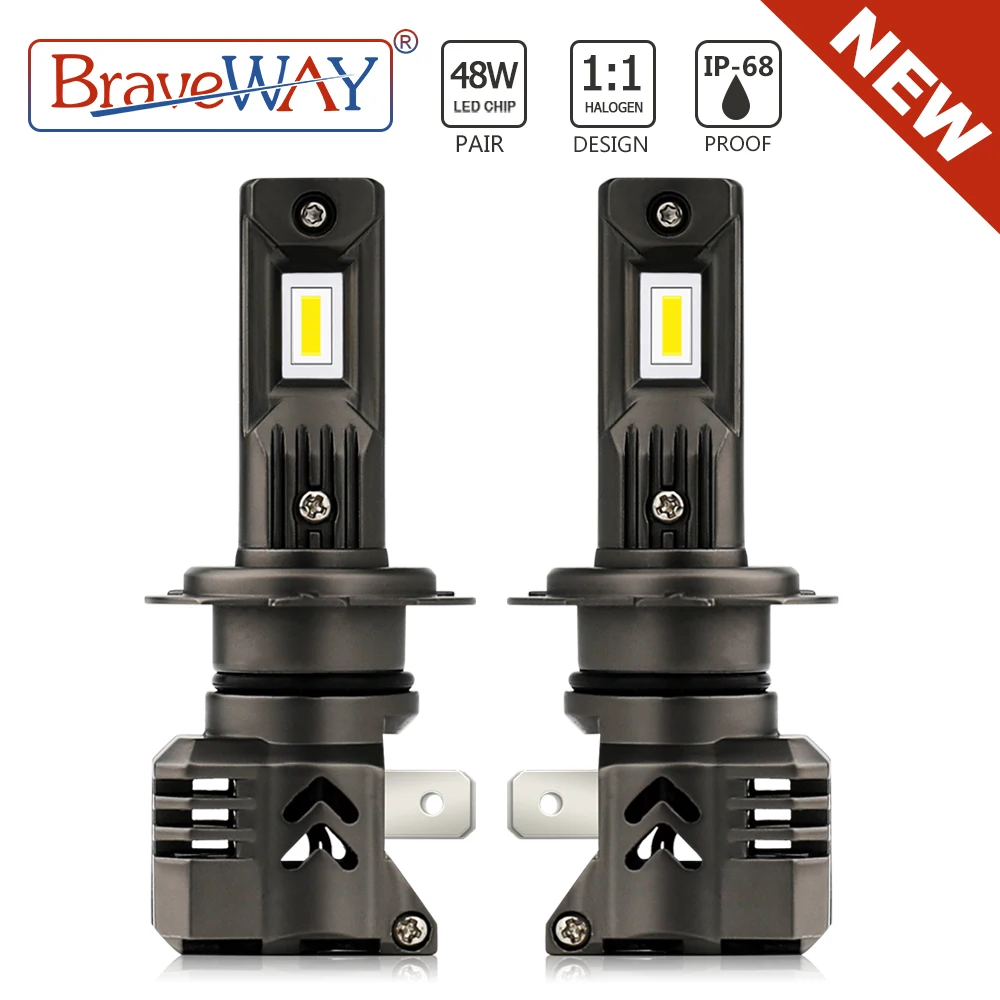 BraveWAY Новинка! H4 светодиодный фар H7 H1 HB3 HB4 9005 9006 H11 туман Lights 12V машинка для стрижки 48