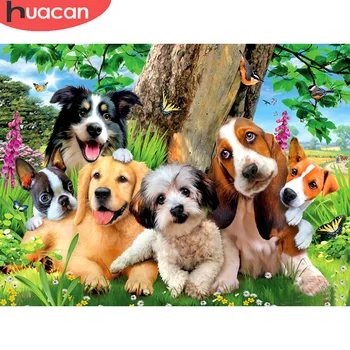 

HUACAN 5D DIY Diamond Painting Dog Full Square Round Embroidery Animal Mosaic Needlework Decor New Arrival