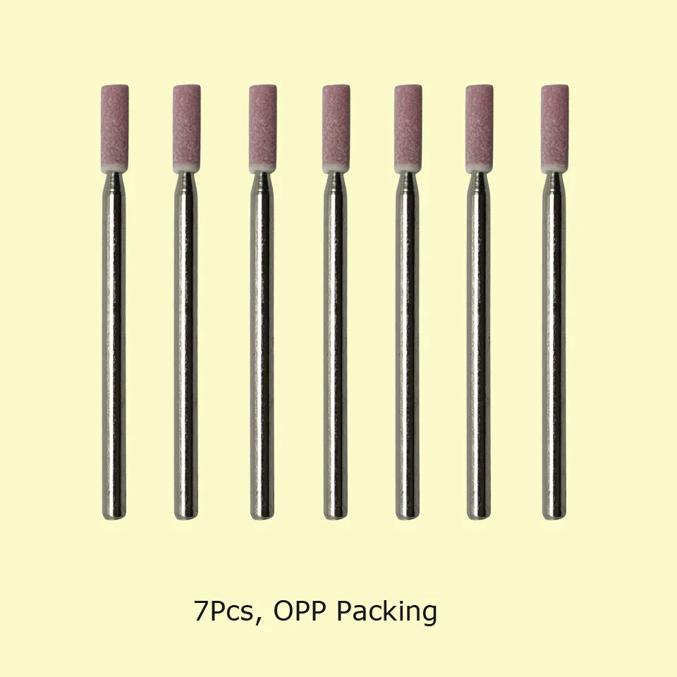 HYTOOS 7pcs/set Corundum Nail Drill Bits 3/32 Rotary Ceramic Stone Burr Cutters for Manicure Nails Accessories Tool