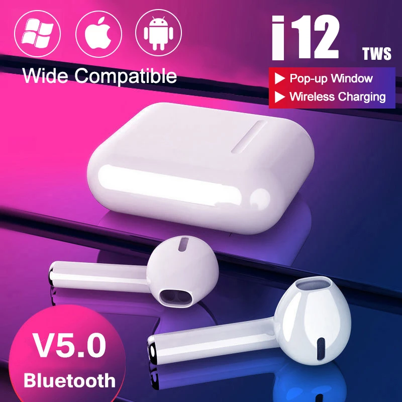 

i12 TWS Bluetooth Earphone Touch Control Wireless Earbuds 1:1 Size Better Than i9 i10 i30 for iPhone Xiaomi
