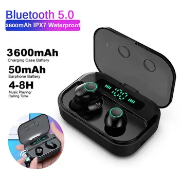 

M7 TWS Bluetooth 5.0 Earphone Wireless In ear earphones IPX7 LED Power Display Sport Earbuds Headset with Charging Box
