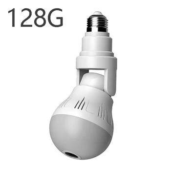 

LED Light Wifi Camera 1080P Panorama Security Bulb Camera CCTV Fisheye Two-Way Night Vision Camera(128G)