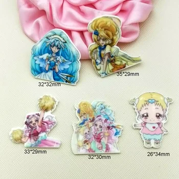

30pcs/50pcs Mixed Flat Back Planar Resin Cartoon Japan Girl Acrylic Resin Cabochons for DIY bow Decoration 1.2inch R1536