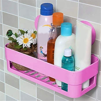 

Suction Cups Bathroom Shelf Wall Rack With 2 Suckers Plastic Shower Caddy Organizer Holder Tray With Kitchen Lotion Storage
