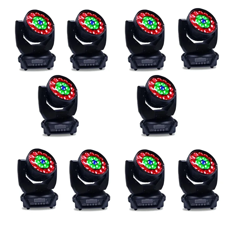 10 шт. Китай moblie DJs огни ZOOM led wash light rgbw moving head 19*15 Вт zoom heads | Лампы и освещение