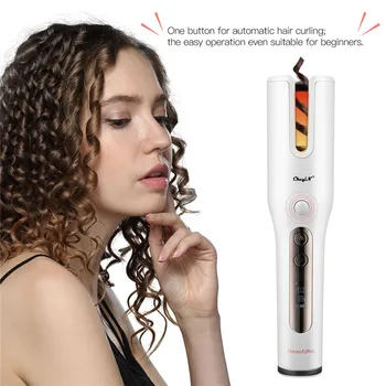 

Automatic Hair Curler Cordless Mini Hair Curling Wand Professional Unbound Hair Curling Roller Iron LCD Display 150-200 Degrees