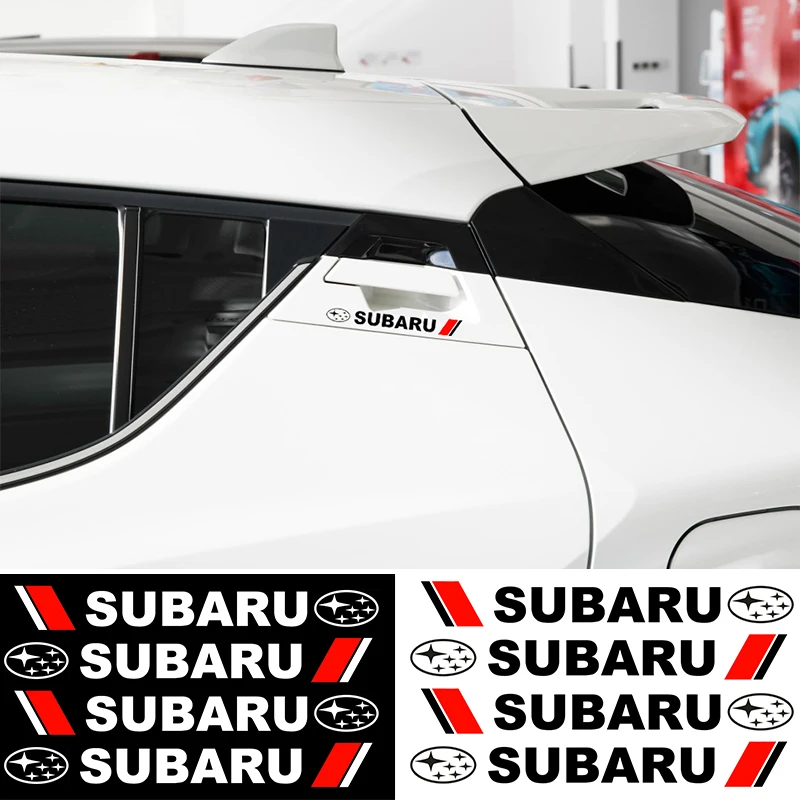 

4PCS Car Door Handle Stickers Decoration Decals Car Styling For SUBARU FORESTER OUTBACK XV BRZ Impreza STI Tribeca LEGACY WRX