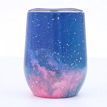 

1PC Wine Cups Vacuum Custom U-shaped Eggshell Cup 12oz Cup Multicolor Stainess Steel Vacuum Beer Mug Tumbler Thermos 5