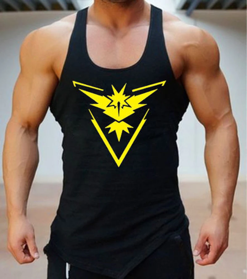 Мульти Стиль Pokemon GO жилет безрукавки команда Valor/Mystic/Instinct мужские тренажерные залы Фитнес рубашка без рукавов для работы одежда