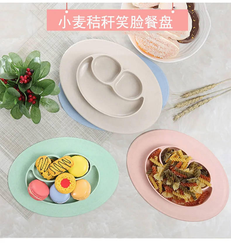 Wheat Straw Plate Tableware Children Cute Cartoon Mickey Minnie Bowl Spoon Fork Glass Ladel Set