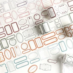 Étiquettes géométriques Washi, ruban de masquage inscriptible, fournitures décoratives pour enregistrement, bricolage, Scrapbooking, Album journal intime, 50mm x 5m 