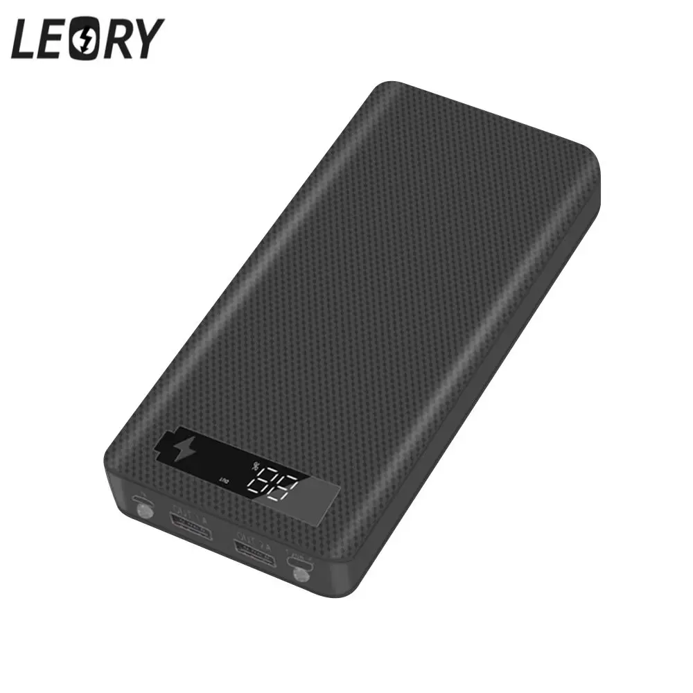 LEORY USB 1A + 2A внешний аккумулятор Type C мобильный телефон зарядное устройство 8*18650 5 В