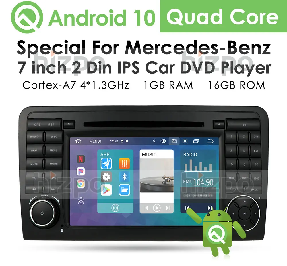 Android 10 автомобильный DVD радиоприемник GPS для Mercedes Benz GL ML CLASS W164 X164 ML300 350 450 GL320 USB