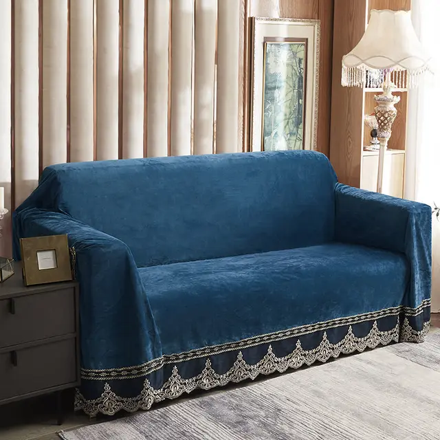 3d Floral Sofa Cover Towel For Living Room European Style Plush Slipcovers Furniture Couch Cover Luxury Fabric Lace Decor Covers Sofa Cover Aliexpress