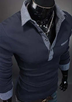 

ZOGAA New 2020 Fashion Casual Shirt Men's POLO Long-sleeved Black and White Shirt Slim Fit Men's Lapel Shirt Mens Shirts