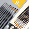 9pcs/set Nylon Hair Oil Paint Brush Round Painting Brush For Watercolor,Oil,Acrylic Brush pincel para pintura Art Supplies ► Photo 2/5