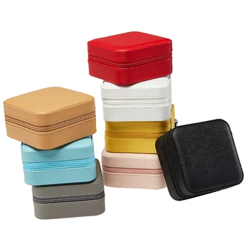 

Vlando Small Faux Leather Travel Gift Jewelry Box Organizer Display Storage Case for Rings Earrings Necklace