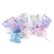 10 шт ювелирные изделия мешочки для подарков Свадебные сувениры сумки из органзы украшения 4 размера выбрать