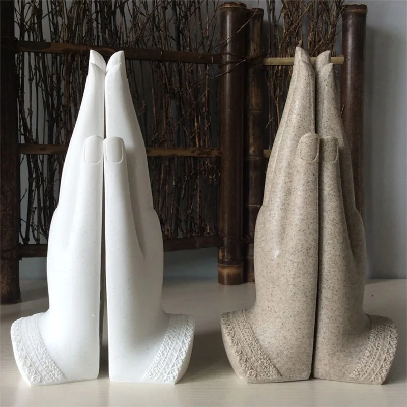India Yoga Fengshui Home Decoration Accessories Dropshipping 2Pcs Buddha Statue Hands Sculptures Monk Figurine Tathagata | Дом и сад
