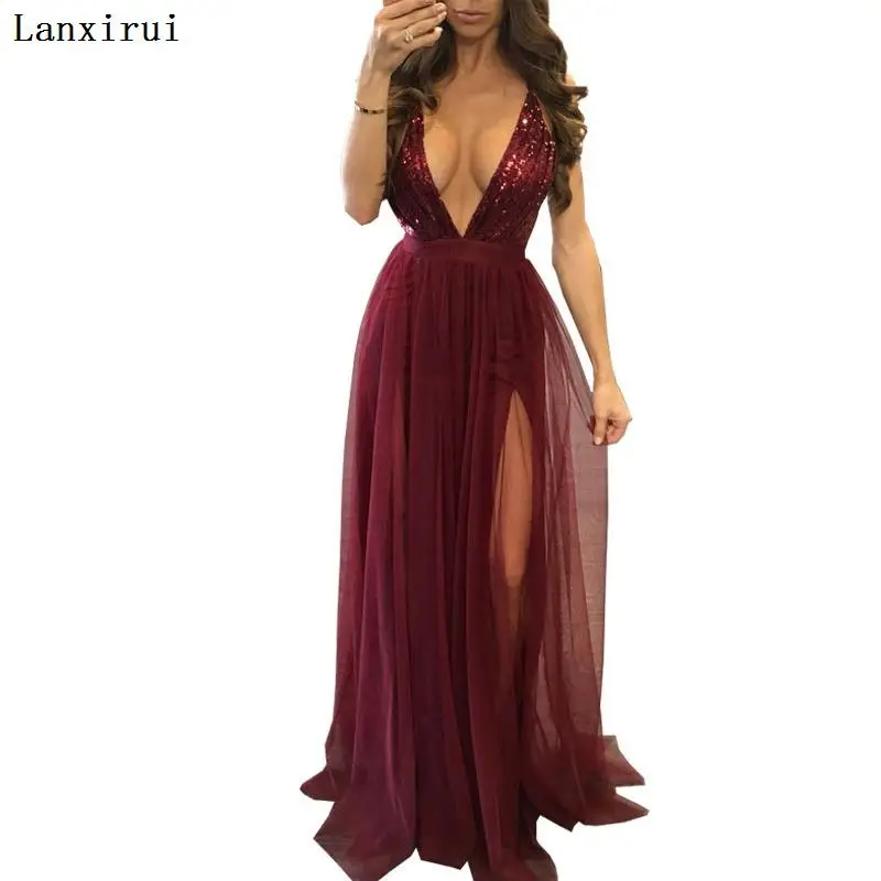 Летнее женское платье без рукавов с изумительным цветочным принтом, элегантные женские вечерние платья макси Vestidos Largos - Цвет: Красный
