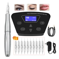 Biomaser P300 Eyebrow Tattoo Kits Permanent Makeup Machine Professional Rotary Pen for Eyebrow Eyeliner Lip Tattoo Set Supplies