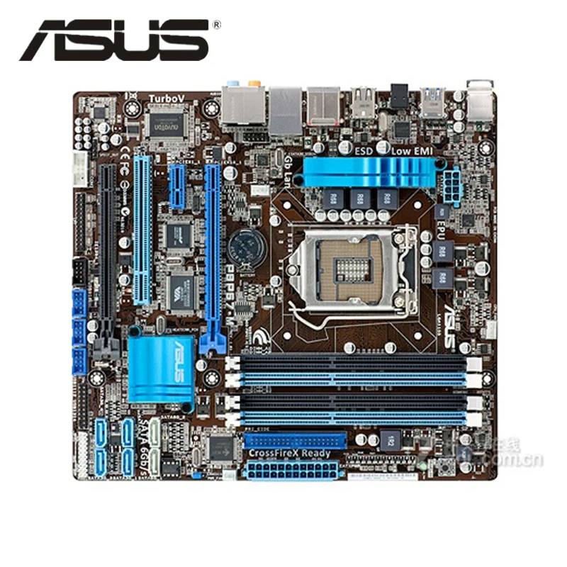 LGA 1155 Оригинал ASUS P8P67 M 1600 МГц DDR3 P8 P67 материнская плата u ATX USB3.0 PCI E X16 Настольный ПК