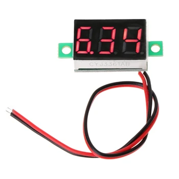 

Digital Voltmeter 0.36" 2-wires DC 2.50 to 32.0V LED Volt Meter Voltage Gauge