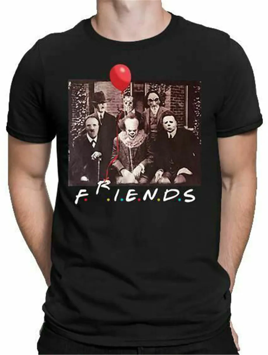 Ужасы друзья футболка Хэллоуин Pennywise головоломки фильм страшные мужские